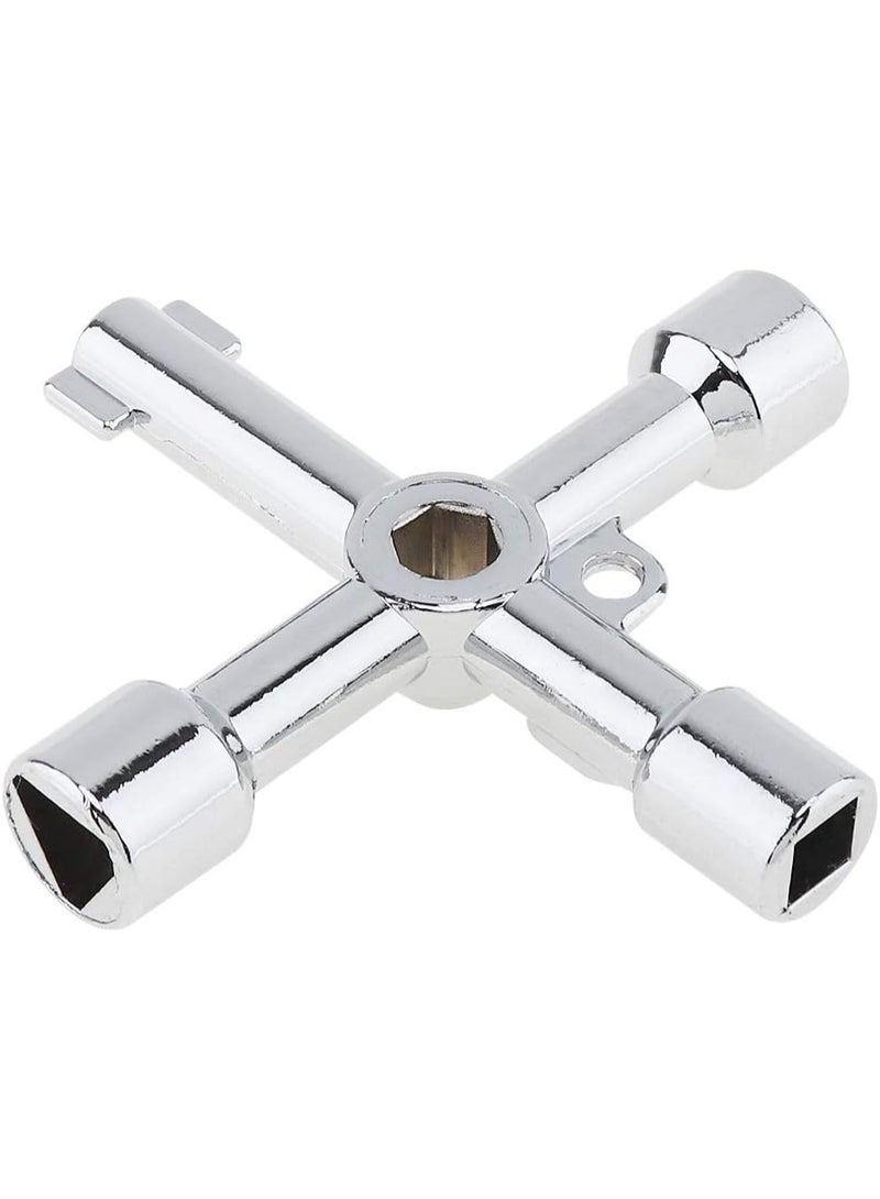 4-Way Multi-Functional Utilities Key - Plumbing Wrench and Opening Tool for Electric Control Water Gas Meter Box Cupboard Cabinet Train - Image 1